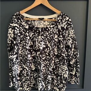 Talbots Black and White Patterned Cardigan